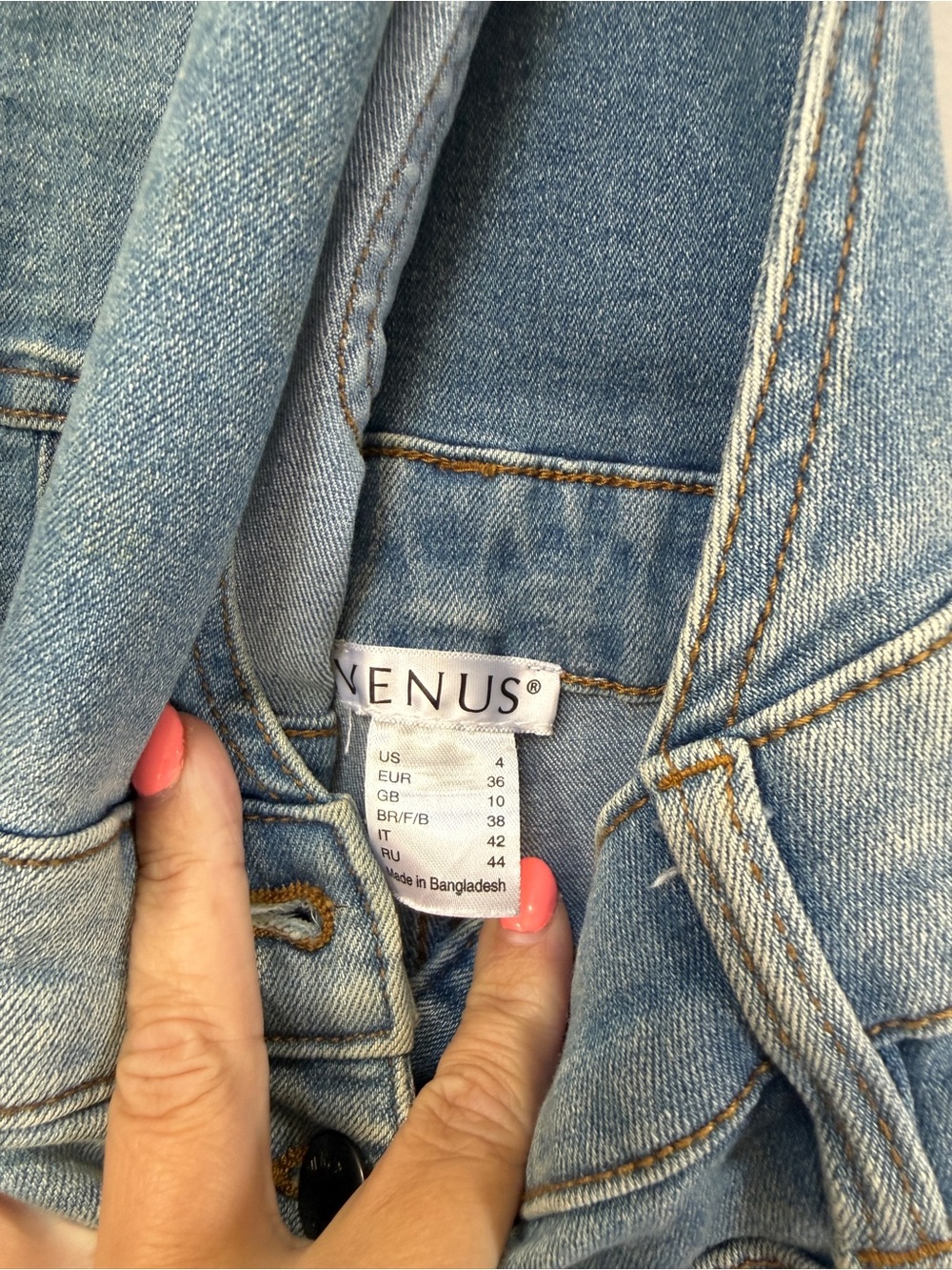 VENUS Light Blue Distressed Denim Short Overalls - Picture 3 of 5
